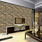HULKLIFE 3D Brick Wall Stickers Self-Adhesive PVC Wallpaper Peel and Stick 3D Art Wall Panels for Living Room Bedroom Background Wall Decoration